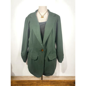 Women's Size L Dark Green LC by Laura Cruz Blazer Office